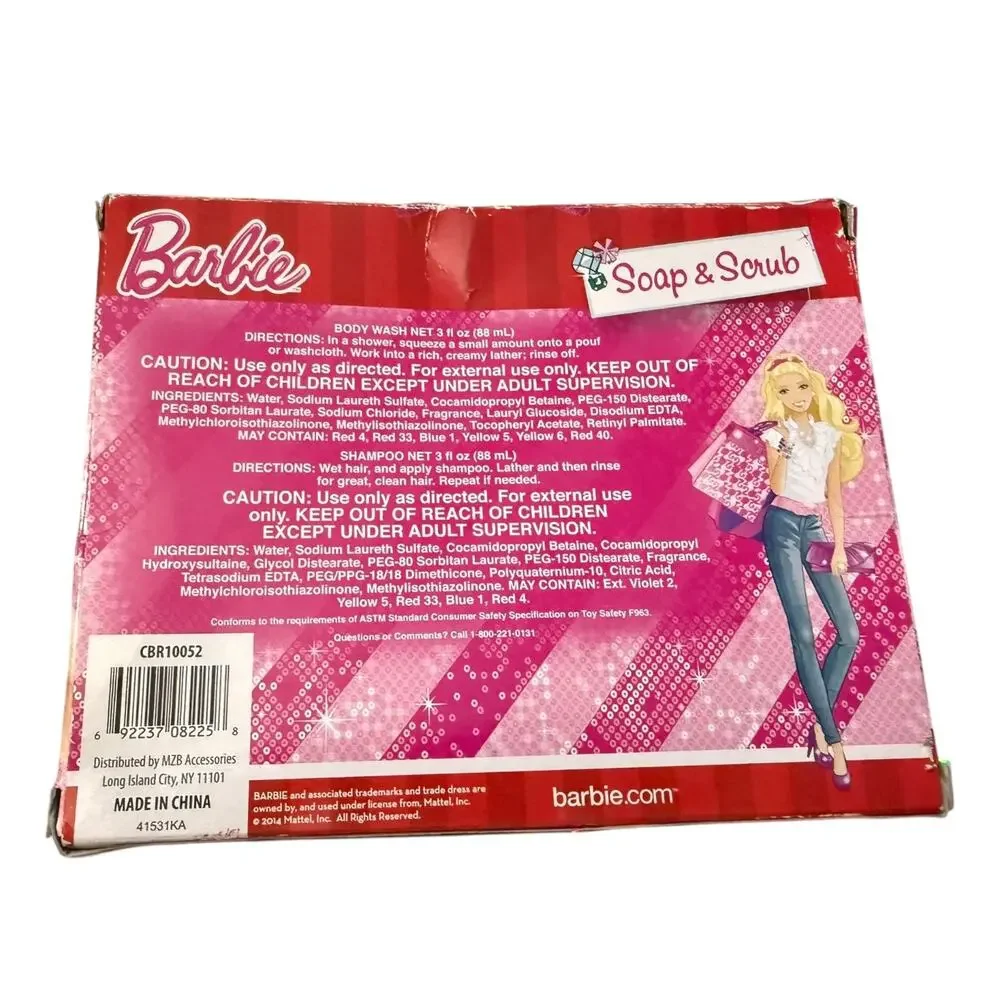 Barbie Glam Berry Scented Shampoo & Bodywash Loofah 2014 Collector's set